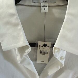 Express Women’s White Dress Shirt bodysuit